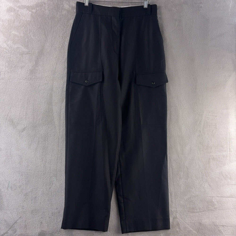 Sandro Cargo Pants Womens Size 40 Black High Rise Straight‎ Leg Utility